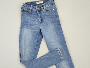 spodnie czarny jeans: Spodnie jeansowe, 9 lat, 128/134, stan - Dobry