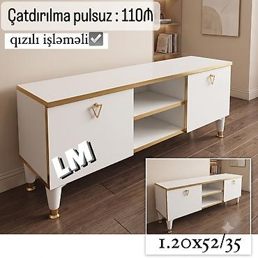 110: Tv stend / TV altı Yeni və sifarişlə. Qiymət : 110₼ Ölçü  — 1