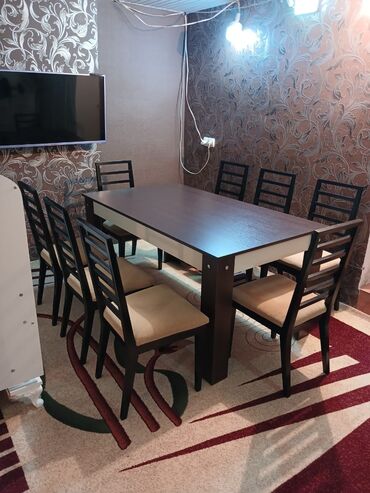 metbex ucun stol ve stullar: 8 stul
