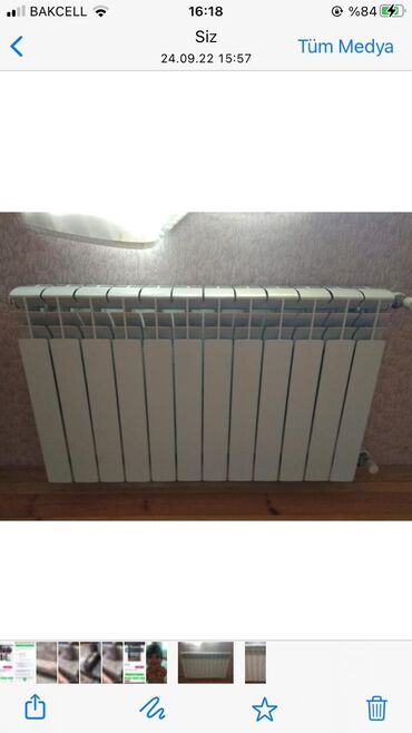 Qızdırıcı və isidicilər: 12 seksiyali ve 8 seksiyali radiatorlar satilir.32 ededir.1 ededi 10