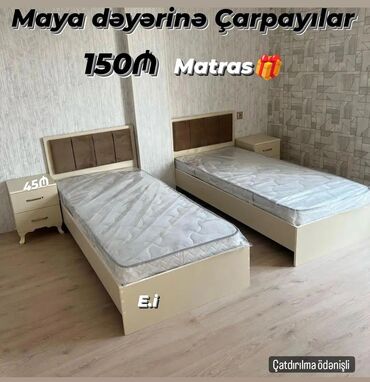 Divan və kreslo dəstləri: Yeni, Təknəfərlik çarpayı, Matras ilə