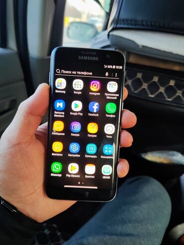 edge: Samsung Galaxy S7 Edge, Б/у, 32 ГБ, цвет - Черный