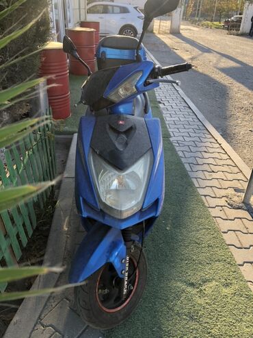 купить яхту в баку: Şəhər içi rahat və qənaətcil minik üçün mavi rəngli benzinli skuter