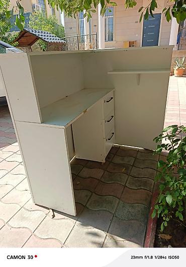 reseption masa: Ağ rəngli resepsiyon/administrator masası - Material: laminat/LDSP - — 4