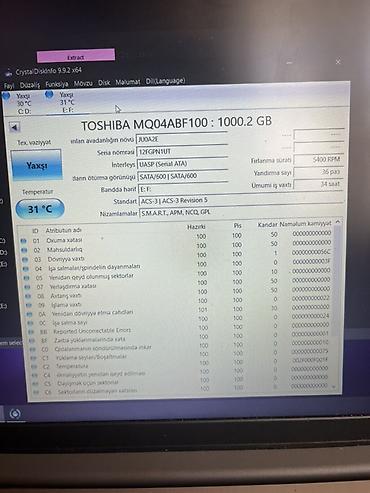 ssd 1 tb: Toshiba MQ04ABF100 2.5" HDD – 1TB - Tutum: 1TB (1,000.2 GB) - — 2