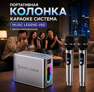 домашний караоке: Портативная колонка караоке система Music Legend V60 с двумя — 1