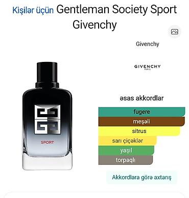 Şəxsi əşyalar: Givenchy Gentleman Society Sport 100 ml Edp Kişilər üçündür 2026 ilin — 4
