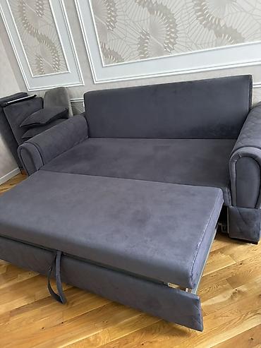Çevrilən mexanizmalı divan - Rəng: tünd boz (antrasit) - Material