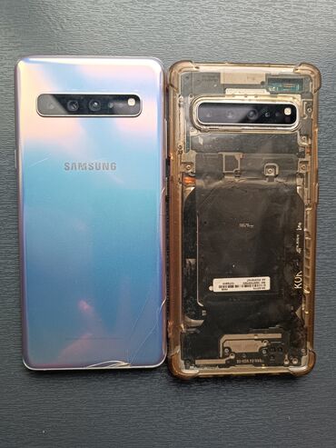 сетевые кабели: Samsung Galaxy S10 5G, Колдонулган, 128 ГБ, түсү - Көгүлтүр, 2 SIM