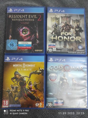 установка игр на ps4: God of War For Honor Resident Evil 2 revelations Mortal Kombat 11