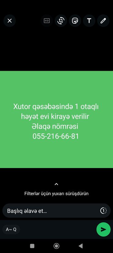 дом без хозяина: Kirayə: Xutor qəsəbəsində 1 otaqlı həyət evi mətbəx də əşyaları var