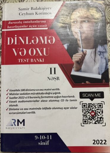 informatika kitabı: “Dinləmə və Oxu – Test Bankı” (II nəşr) İl: 2022 Siniflər: 9–10–11 -