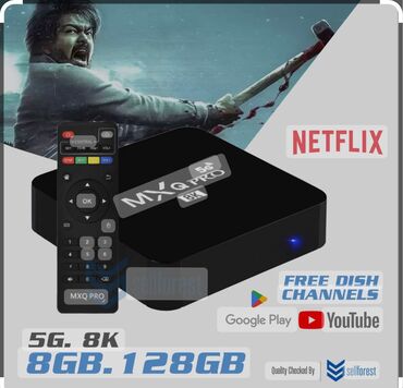 smart tv box: Mxq pro 5g 8ram 128gb android 12- 89azn ✅Mxq pro 5g 4 ram 32gb