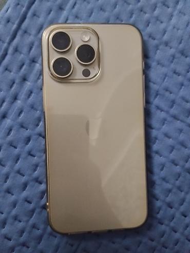 IPhone 15 Pro Max, Б/у, 256 ГБ, Золотой, Чехол, 85 %