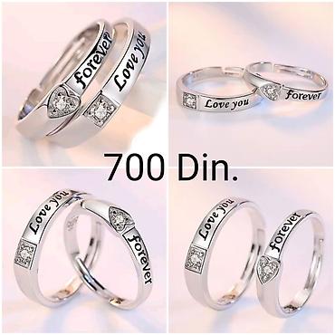 ring rx25: Podesivi prstenovi u paru od cink legure. - Dizajn sa gravurama “Love — 2