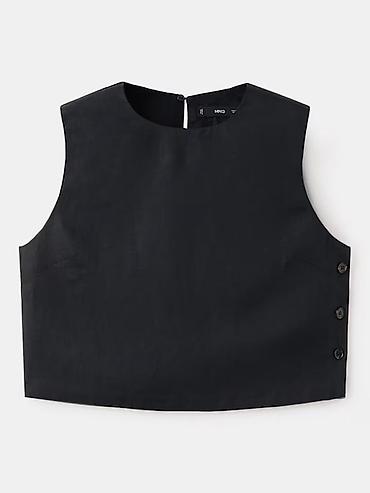 Qara rəngli, qolsuz qısa top. Minimalist dizayn, düz dairəvi yaxa və lalafo.az -da Qara rəngli, qolsuz qısa top. Minimalist dizayn, düz dairəvi yaxa və