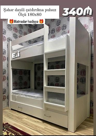 uşaq yataq mebeli: 2 mərtəbəli çarpayı Yep yeni 340 azn rəng seçimi var çatdırılma var — 1
