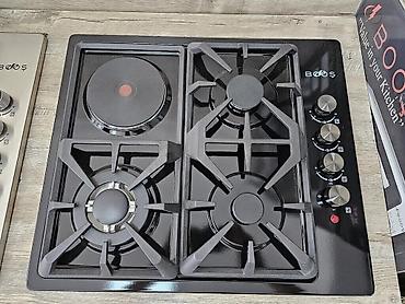 Комбинированные плиты: Qaz plitəsi "BOOŞ" Qaz plitəsi BOOŞ Model: GSN4S14 Rengi: Qara Emal — 3