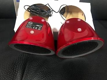 Zvučnici, slušalice i mikrofoni: Tchibo stereo zvučnici – crveni, dizajnerski “cup” oblik - Tip: žični — 4