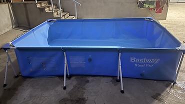 ice bath: Каркасный бассейн Bestway Steel Pro, прямоугольный Размер: 2/3метр — 2