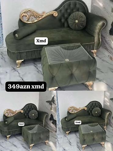 Divanlar: Klassik üslubda “şezlong” tipli divan - Zərif qızılı dekorlu, oyma — 3
