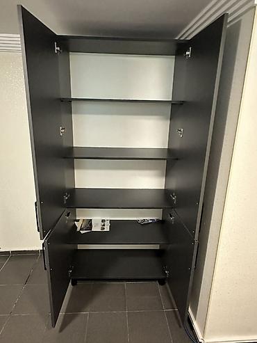 Офисные гарнитуры: Ofis mebel dəsti – qrafit rəng - Minimalist dizaynlı iş masası: düz — 7