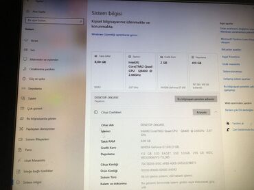 Masaüstü kompüterlər və iş stansiyaları: Yeni yığılmış keys ilə masaüstü kompyuter. Ram : 8gb Videokarta 