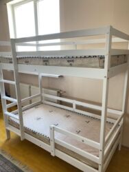 2 х ярусная кровать бу: Балдар үчүн эки ярустуу, Колдонулган, МДФ, түсү - Ак