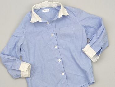 Koszule: Koszula 3-4 lat, stan - Dobry, wzór - Jednolity kolor, kolor - Błękitny
