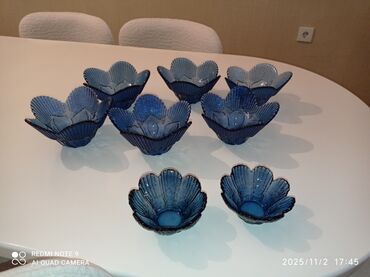 набор для рисования в баку: Kasalar, 8 ədədli dəst, rəng - Mavi, Şüşə