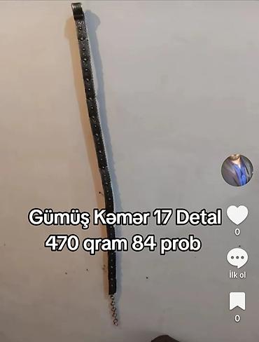 Kəmərlər: Gümüş kəmər – 17 detal - Ümumi çəki: 470 qram - Prob: 84 Detallar — 1