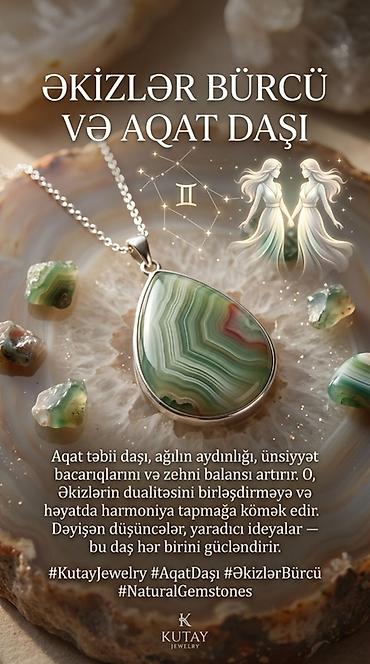 Bijuteriya: Kutay Jewelry – Bürc daşları kolleksiyası - Yaşıl Aventurin (Buğa — 2