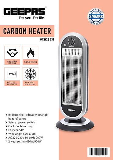radiatır: Karbon tipli qızdırıcı Geepas GCH 28531 900W 23m² — 5