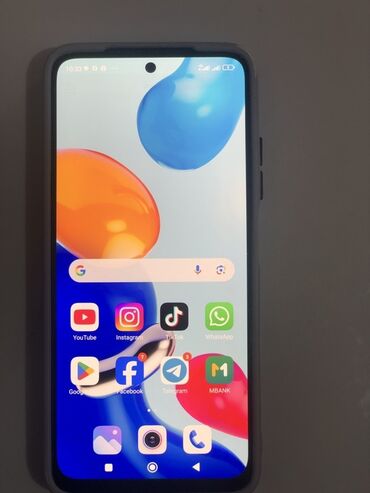 охладитель телефона: Redmi, Redmi Note 11, Колдонулган, 128 ГБ, түсү - Көк, 2 SIM