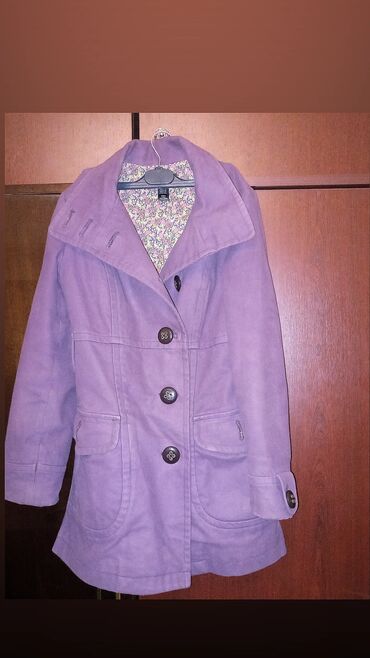 женское пальто с мехом: Пальто Mango, S (EU 36), цвет - Фиолетовый