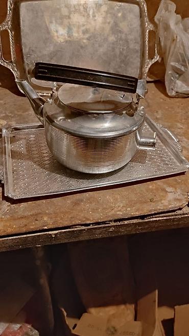 çaynı serviz: Çay dəsti, rəng - Narıncı, Metal, 1 nəfərlik, SSRİ — 2