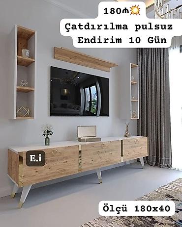 kreditle mebel: Yeni, Düz TV altlığı, Polkalı — 1