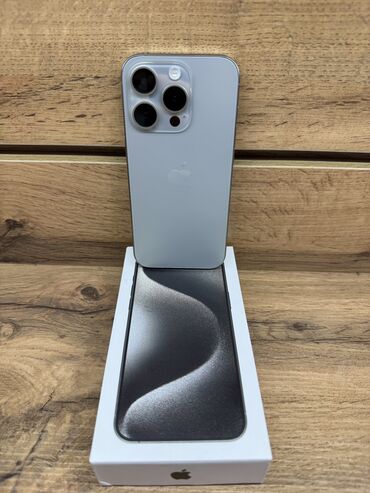 Apple iPhone: IPhone 15 Pro, Б/у, 256 ГБ, Natural Titanium, Коробка, 100 %