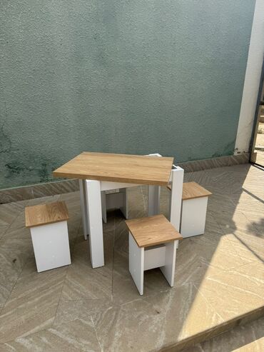 Masa və oturacaq dəstləri: Mətbəx üçün, Yeni, Açılan, Dördbucaq masa, 4 stul — 5