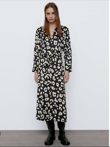 massimo dutti baletanke: Haljina ZARA sa animal printom, midi dužine - Kroj: ravna midi — 2