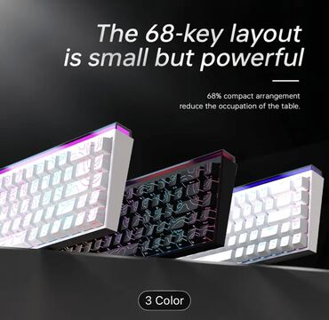 Klaviaturalar: NACODEX-Ajazz mexaniki klaviatura – kompakt ölçülü, RGB işıqlandırmalı — 8