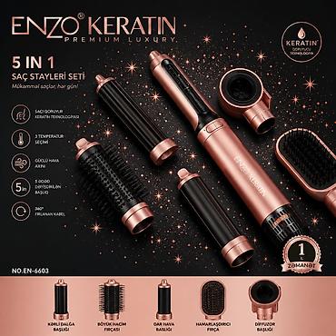 direksiyon set: №: 13745 Məhsulun adı: Enzo Keratin EN-6603 Multistayler, 1000 Vt — 1