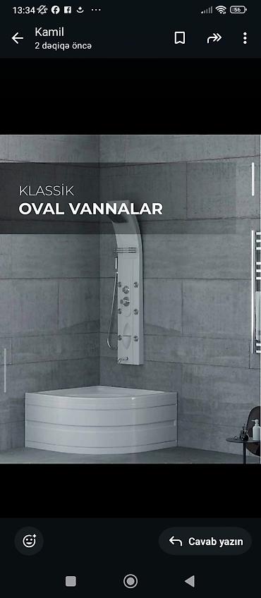 Duş poddonları: Oval vannalar və oval duşaltılar Məhsul təsviri: - Künc üçün nəzərdə — 1