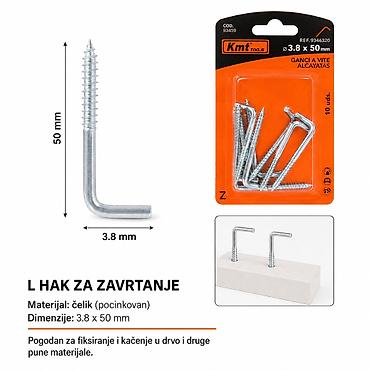 KMT Kuka pod pravim uglom 9368320 Opis: - L hak za zavrtanje, idealan