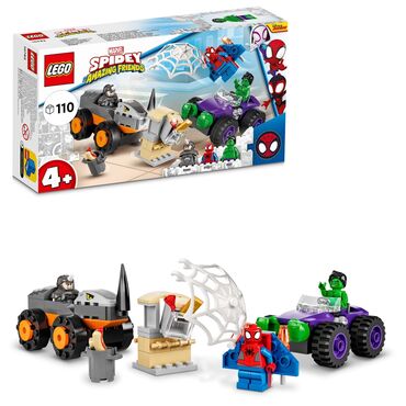 stroitelnaja kompanija lego: Lego Duplo 10782 SpideyСхватка Халка и Носорога на грузовиках 🦏