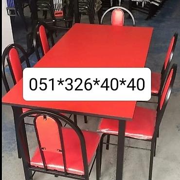 Masa və oturacaq dəstləri: Mətbəx üçün, Yeni, Açılmayan, Dördbucaq masa, 8 stul — 14