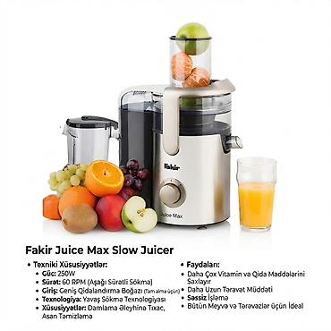 №: 14592 Məhsulun adı: Şirəçəkən Fakir Juice Max Slow Juicer, 250 Vt