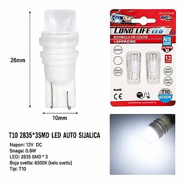 KMT T10 auto LED sijalica, 3 SMD, belo svetlo 2000432 - Tip: T10