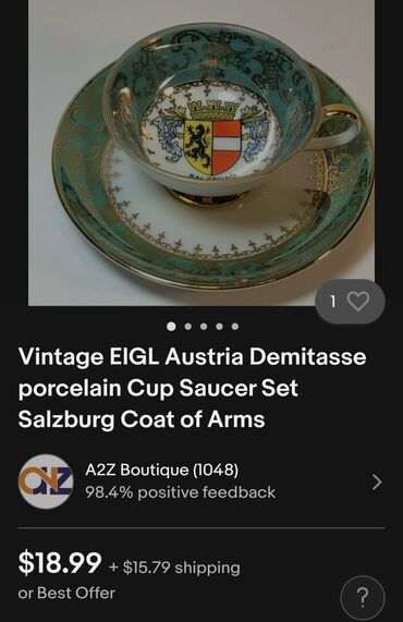 Kuhinjski setovi: Soljica vintaz,kolekcionarska Eigl porcelan Austrija. Soljica je — 2
