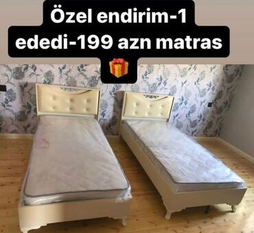 Çarpayılar: Yeni, Təknəfərlik çarpayı, Bazalı, Matras ilə, Siyirməsiz, Azərbaycan — 14